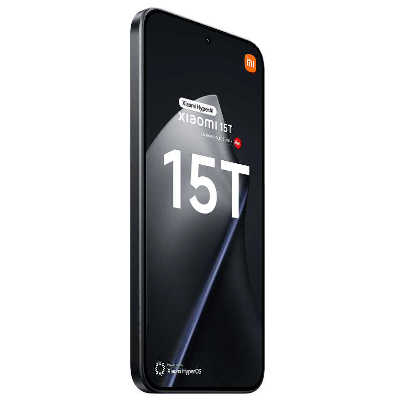 Xiaomi 15T 5G 12/512 GB czarny front lewy obrót